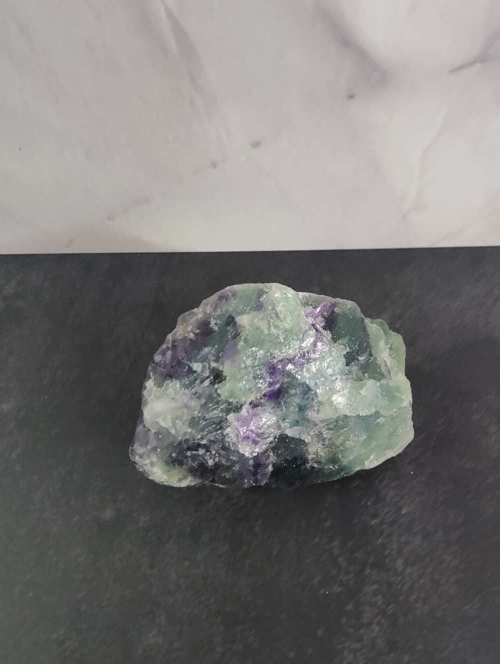 Raw Rainbow Fluorite Crystal – Green & Purple – Natural Healing Crystal